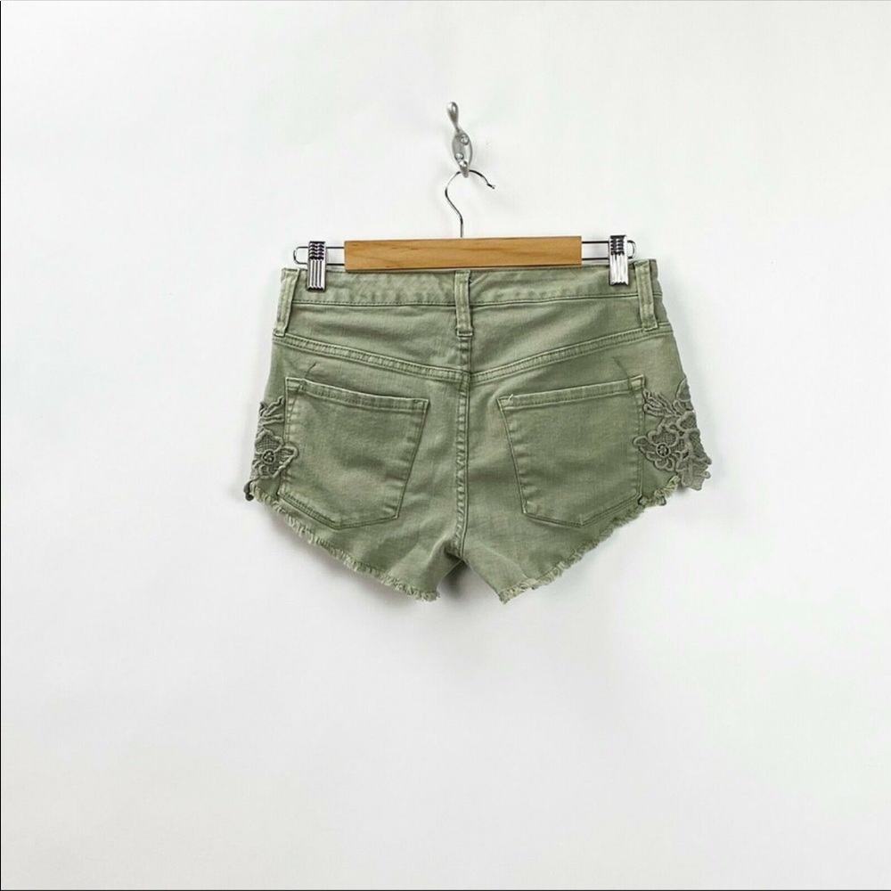 Mossimo Olive Green Button Fly High Rise Short - Picture 3 of 4